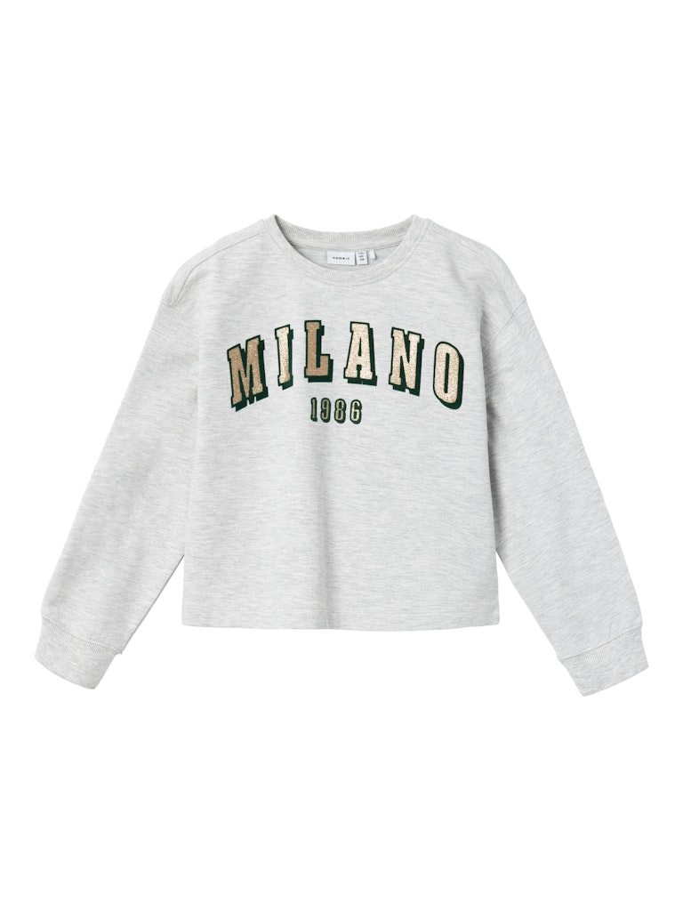 Name It Sweatshirt LS Losefine Short Light Grey Melange
