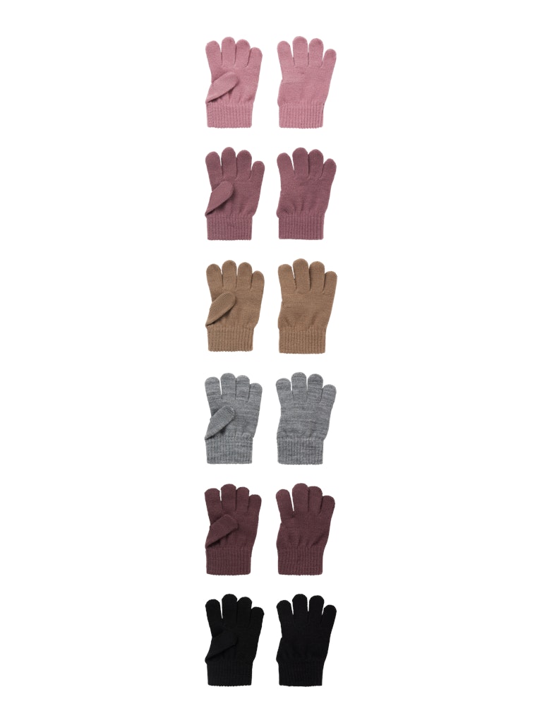Name It Vanter Mini Magic Gloves 6-pak 2-6 år Black