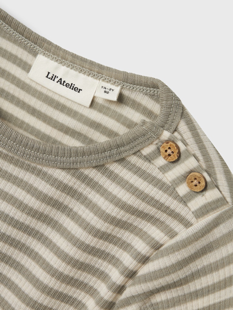 Lil' Atelier Uld Bluse LS Fable Laurel Oak - Billede 2