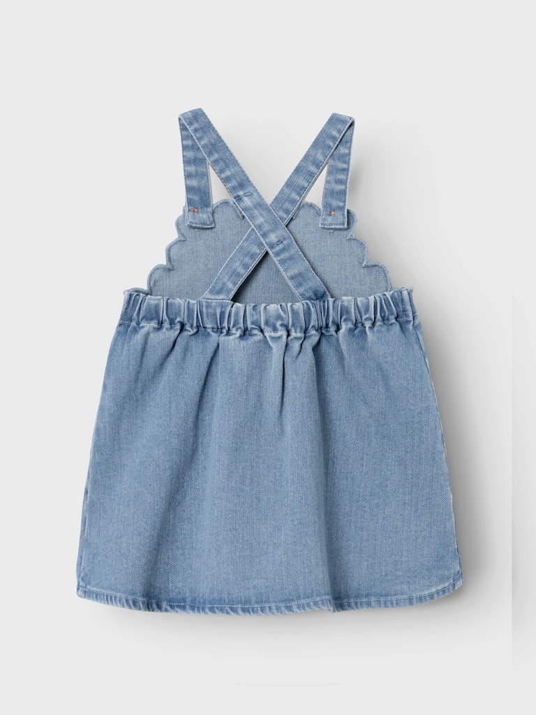 Lil' Atelier Kjole SL Kaja Denim Skirtall Medium Blue Denim - Billede 2