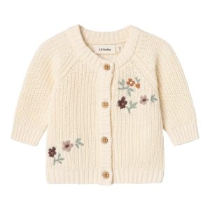 Lil' Atelier Cardigan Strik Baby LS Emlen Emb Birch