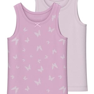 Name It Undertrøjer 2-pak Tank top Butterfly Pink Lavender
