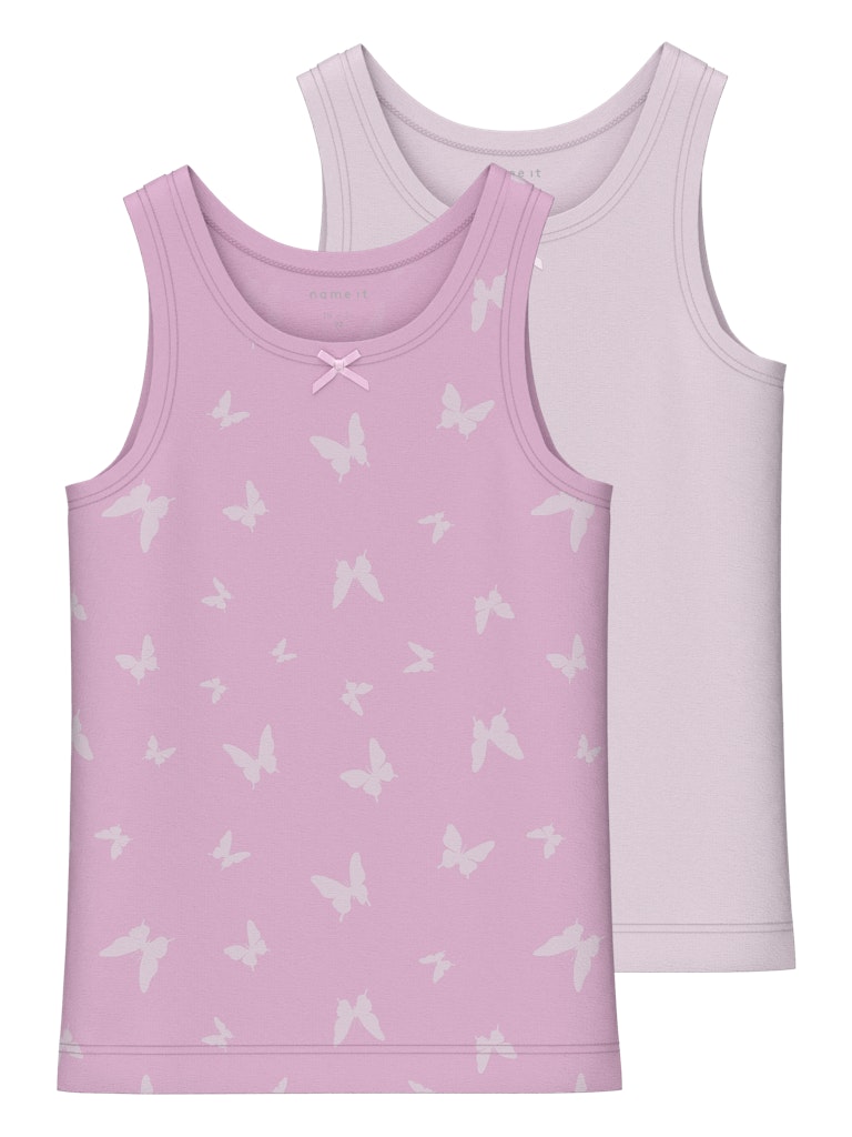 Name It Undertrøjer 2-pak Tank top Butterfly Pink Lavender