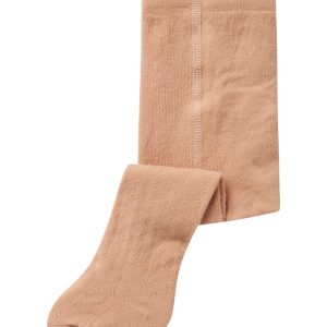 Lil' Atelier Strømpebukser Filso Ana Pointelle Rugby Tan