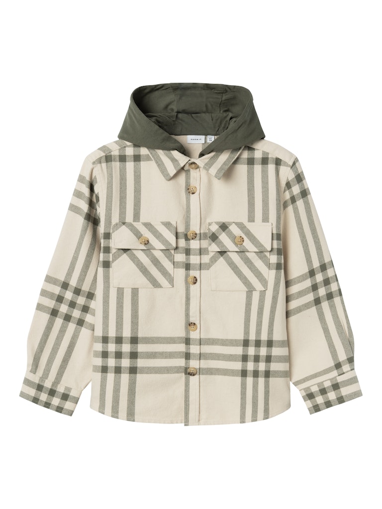 Name It Skjorte LS Osom Overshirt Tea Leaf