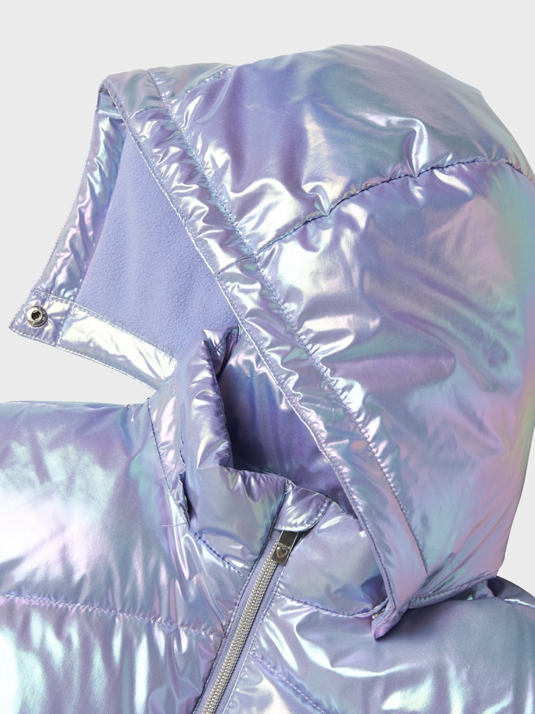 Name It Jakke Kids Molina Puffer Shiny Pastel Lilac - Billede 3