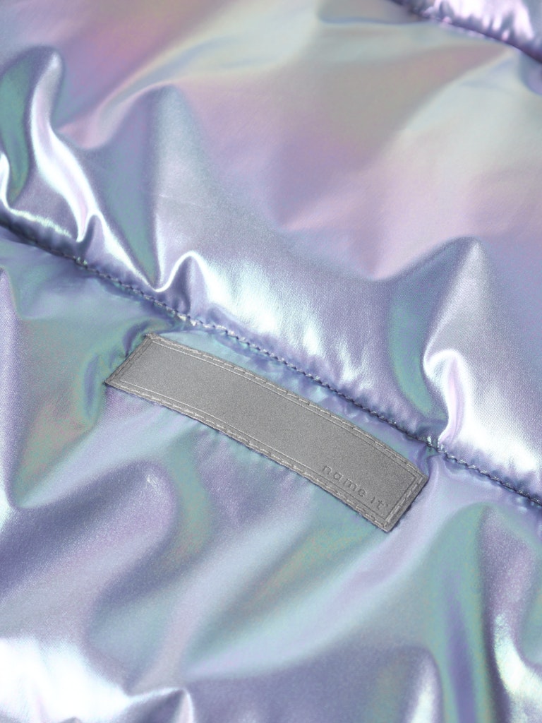 Name It Jakke Kids Molina Puffer Shiny Pastel Lilac - Billede 4