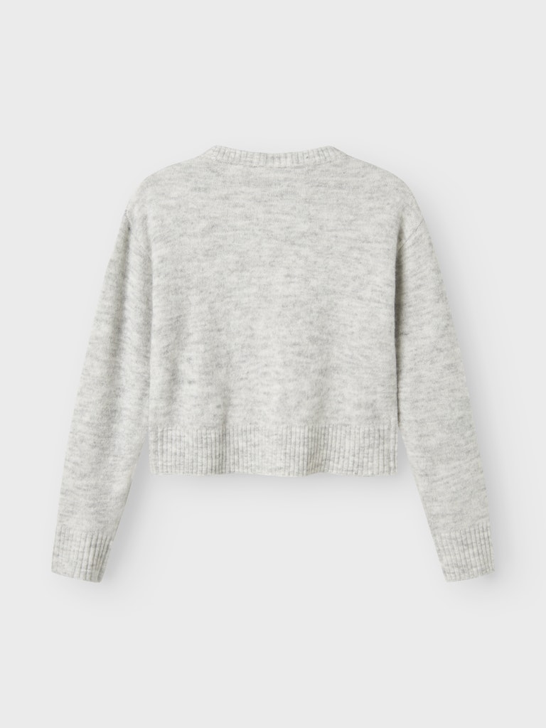 Name It Cardigan Kids LS Strik Karin Light Grey Melange - Billede 2