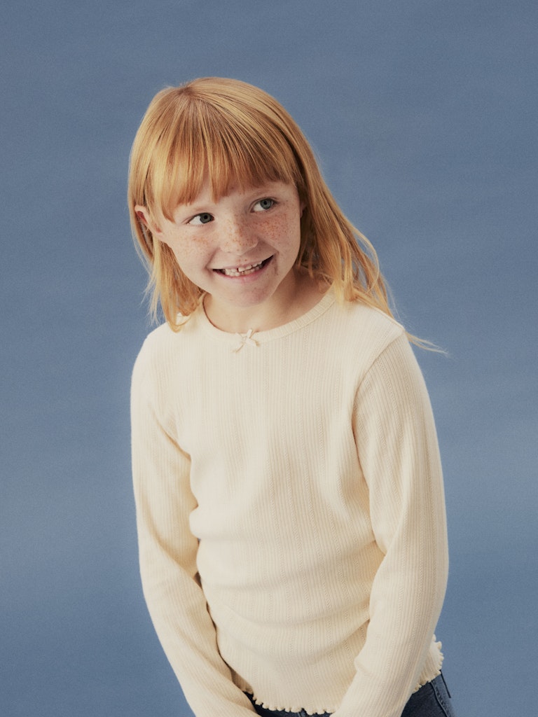 Name It T-shirt LS Kids Nolea Slim Parchment - Billede 4