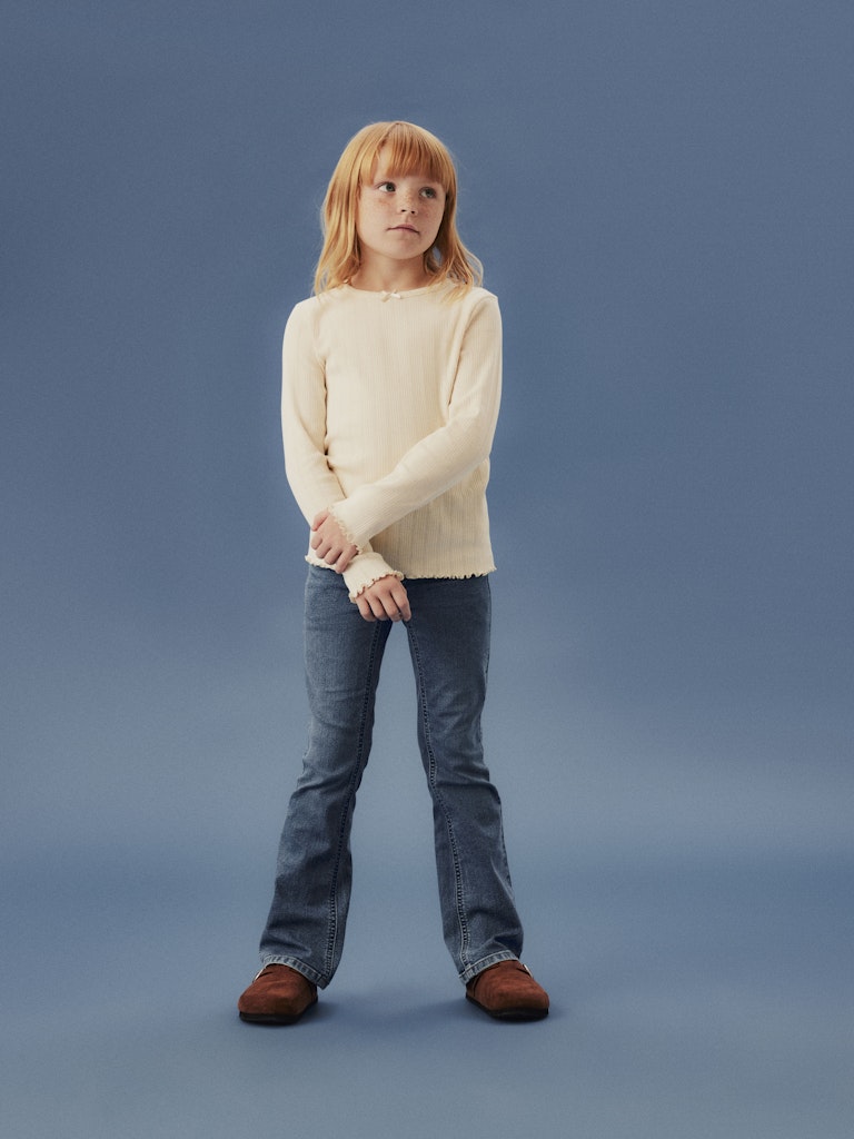 Name It T-shirt LS Kids Nolea Slim Parchment - Billede 5
