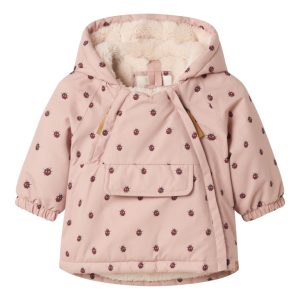 Lil' Atelier Vinterjakke Baby Snow05 Mariehøne AOP Misty Rose