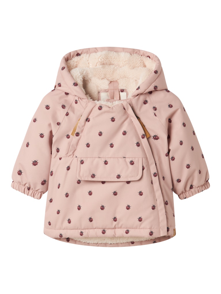 Lil' Atelier Vinterjakke Baby Snow05 Mariehøne AOP Misty Rose