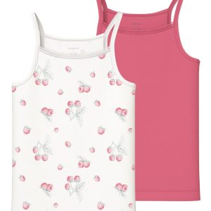Name It Undertrøjer 2-pak Strap Top Raspberry Cloud Dancer