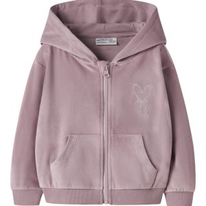 Name It Cardigan Mini LS Selour Velour Keepsake Lilac