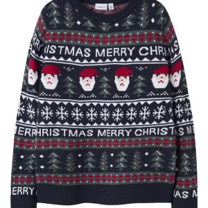 Name It Strik Bluse Kids LS Rastokka Dark Sapphire