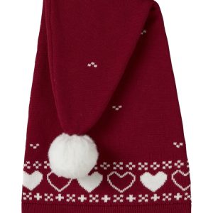 Name It Nissehue Strik Rismas Hjerter Jester Red