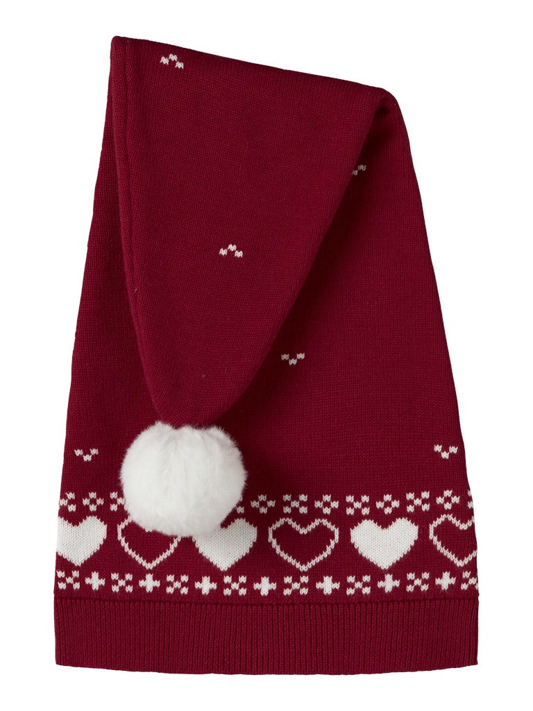 Name It Nissehue Strik Rismas Hjerter Jester Red