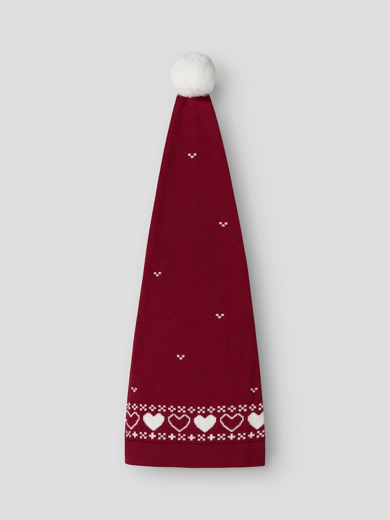 Name It Nissehue Strik Rismas Hjerter Jester Red - Billede 3