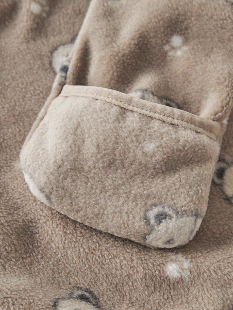 Name It Heldragt Baby Fleece Meeko AOP Silver Mink - Billede 3