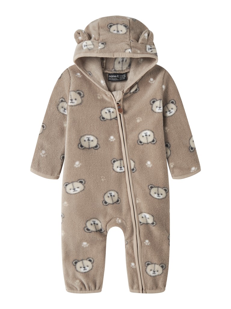 Name It Heldragt Baby Fleece Meeko AOP Silver Mink