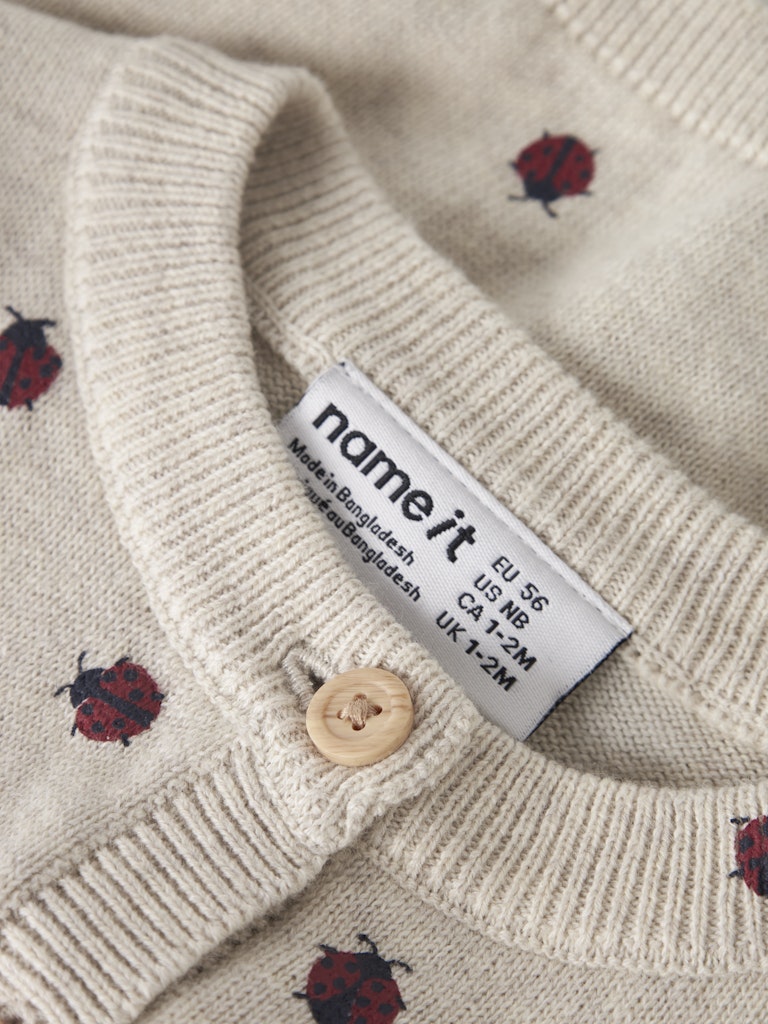 Name It Cardigan Baby LS Strik Kikki Peyote Melange - Billede 3