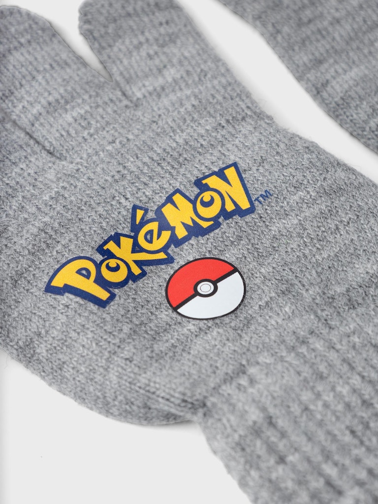 Name It Vanter Skjalm Pokemon Magic Gloves Grey Melange - Billede 2