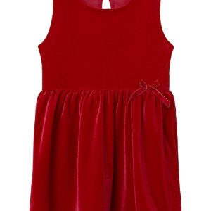 Name It Kjole SL Revel Velour Jester Red