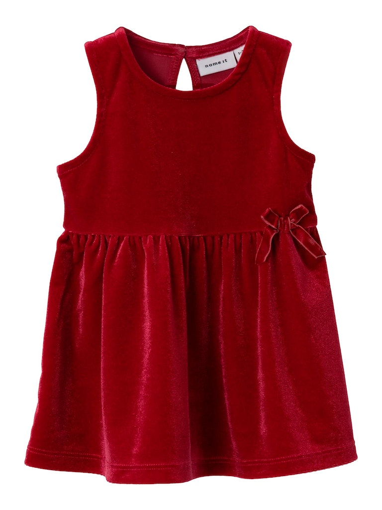 Name It Kjole SL Revel Velour Jester Red