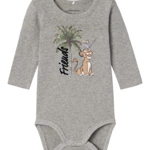 Name It Body LS Jebbi Løvernes Konge Grey Melange