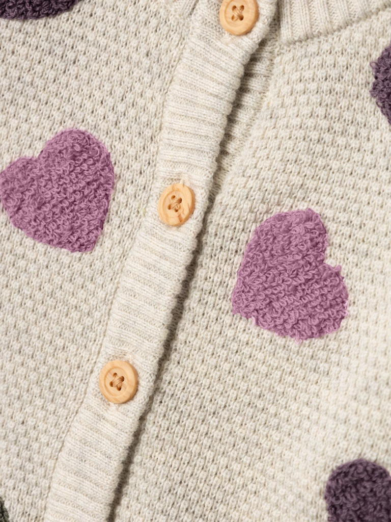 Name It Cardigan LS Baby Strik Heart Peyote Melange - Billede 2