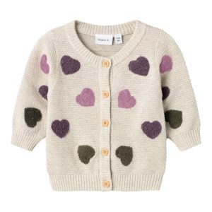 Name It Cardigan LS Baby Strik Heart Peyote Melange