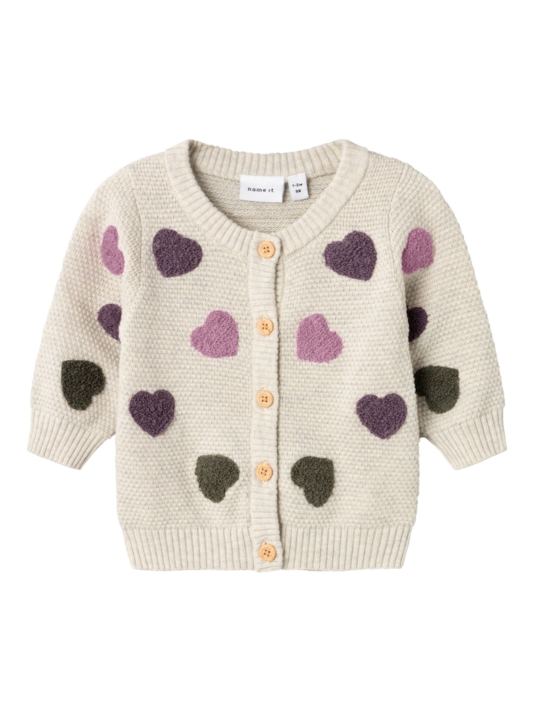 Name It Cardigan LS Baby Strik Heart Peyote Melange
