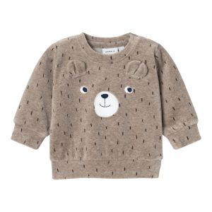 Name It Sweatshirt LS Nalwin Velour Weathered Teak