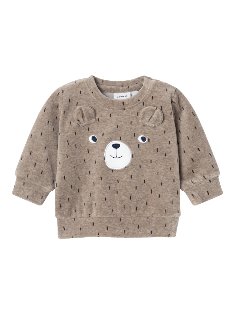 Name It Sweatshirt LS Nalwin Velour Weathered Teak