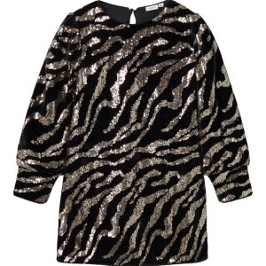 Name It Kjole Kids LS Animal High Cuff Black Zebra