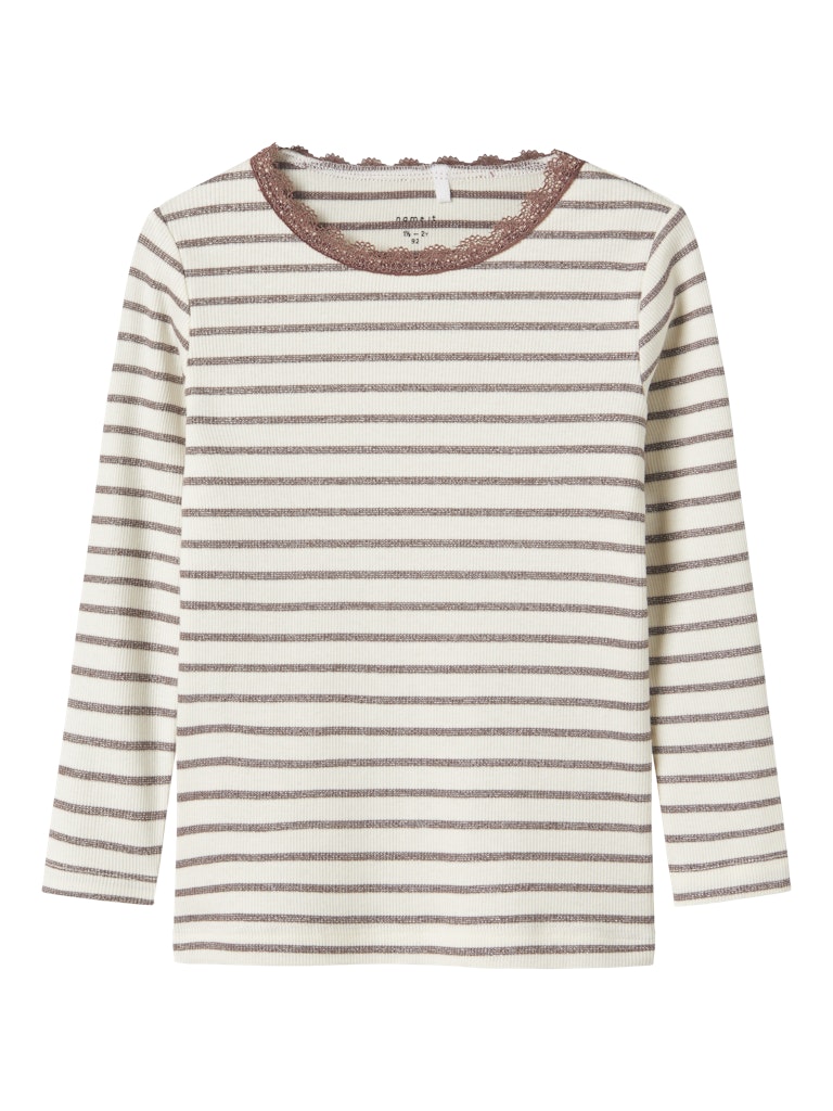 Name It T-shirt LS Mini Nette Slim Top Peppercorn