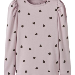Name It T-shirt LS Mini Heart Burnished Lilac