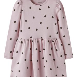 Name It Kjole Mini LS Heart Burnished Lilac