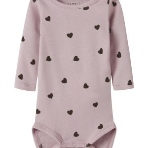 Name It Body LS Heart Burnished Lilac
