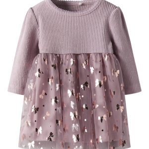 Name It Kjole Baby LS Rosally Keepsake Lilac