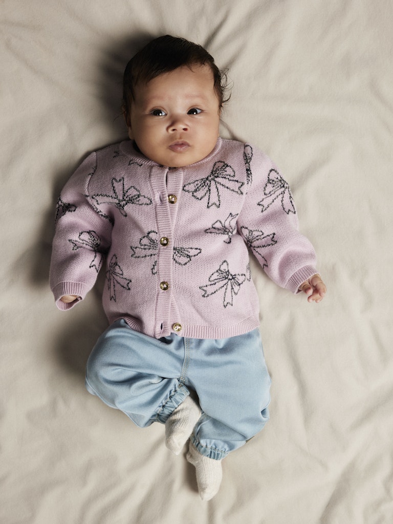Name It Cardigan Baby LS Strik Bowie Keepsake Lilac - Billede 5