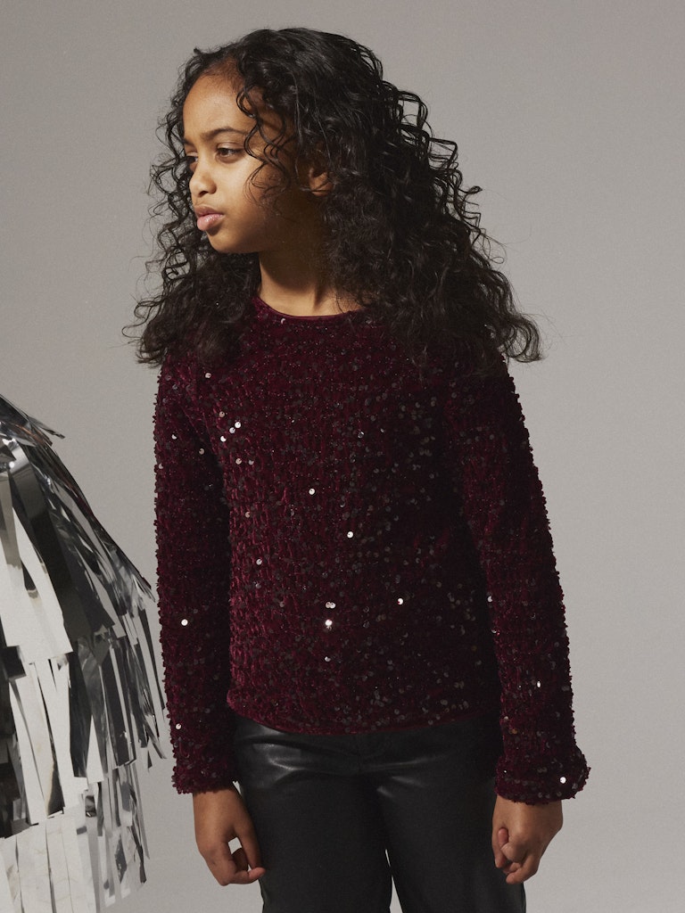 Name It Bluse Kids LS Rusitta Burgundy - Billede 4