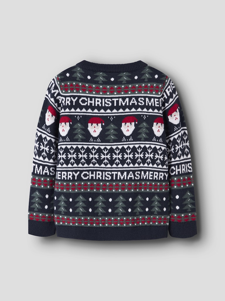 Name It Strik Bluse LS Mini Rastokka Christmas Dark Sapphire - Billede 2