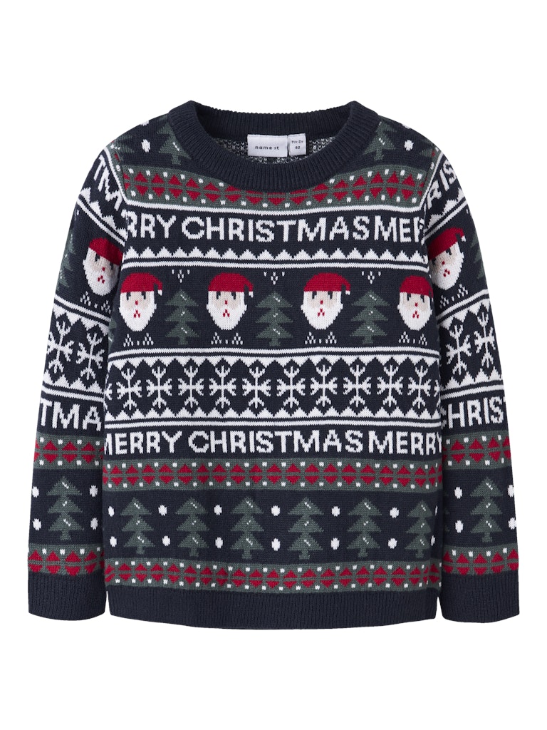 Name It Strik Bluse LS Mini Rastokka Christmas Dark Sapphire