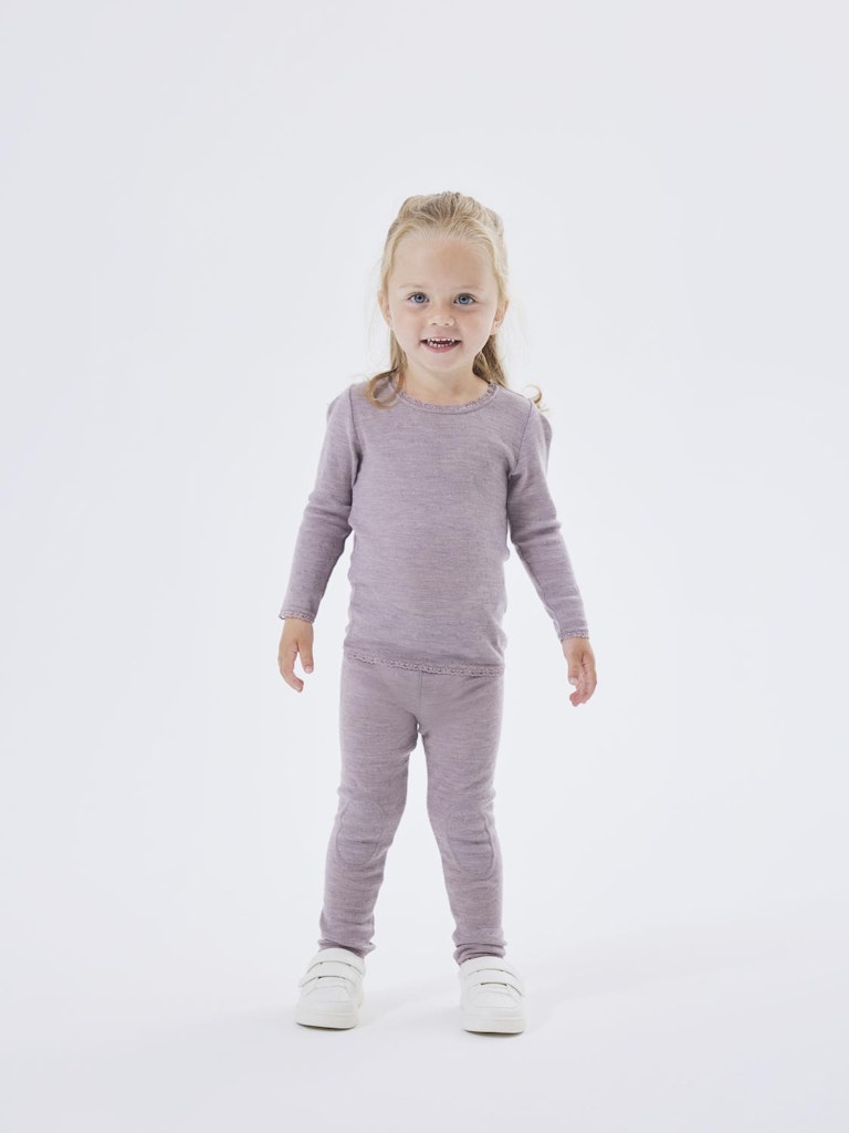 Name It Leggins Uld Wang Needle Purple Dove - Billede 4