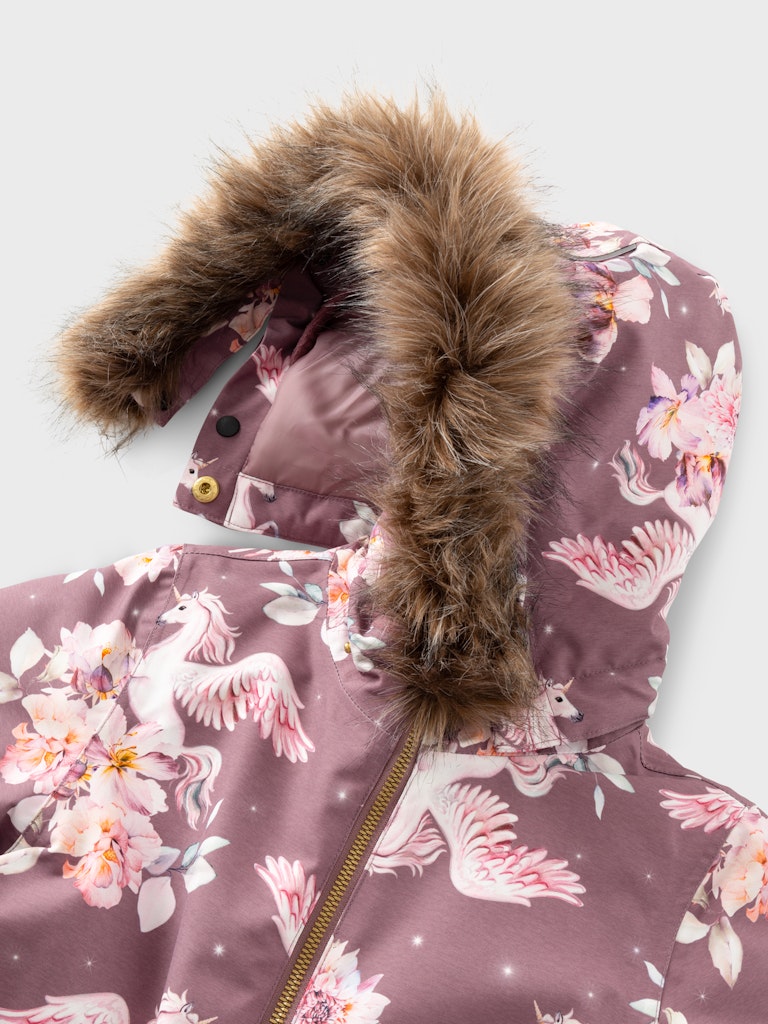 Name It Flyverdragt Snow10 Suit Unicorn AOP Grape Shake - Billede 2