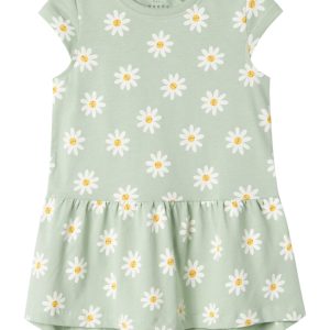 Name It Kjole Vigga Silt Green Daisy flowers