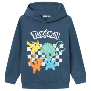 Name It Hættetrøje Hoodie LS Jister Pokemon Dark Denim