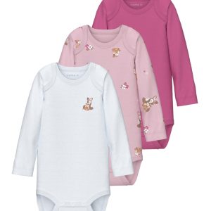 Name It Body 3-pak LS Deer Ibis Rose