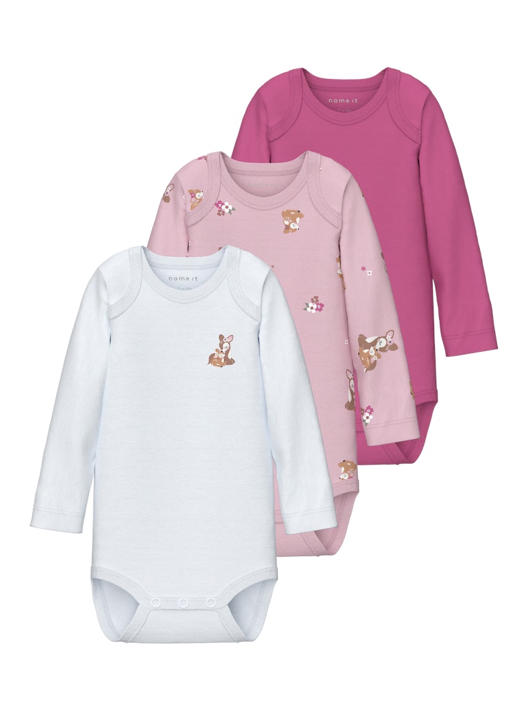 Name It Body 3-pak LS Deer Ibis Rose